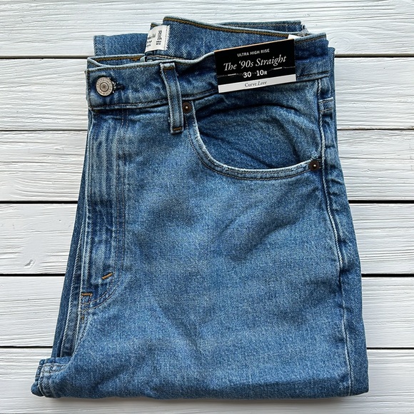 NWT Abercrombie&Fitch Curve Love Ultra HighRise 90s Strght Jean 00,2 - Picture 16 of 16